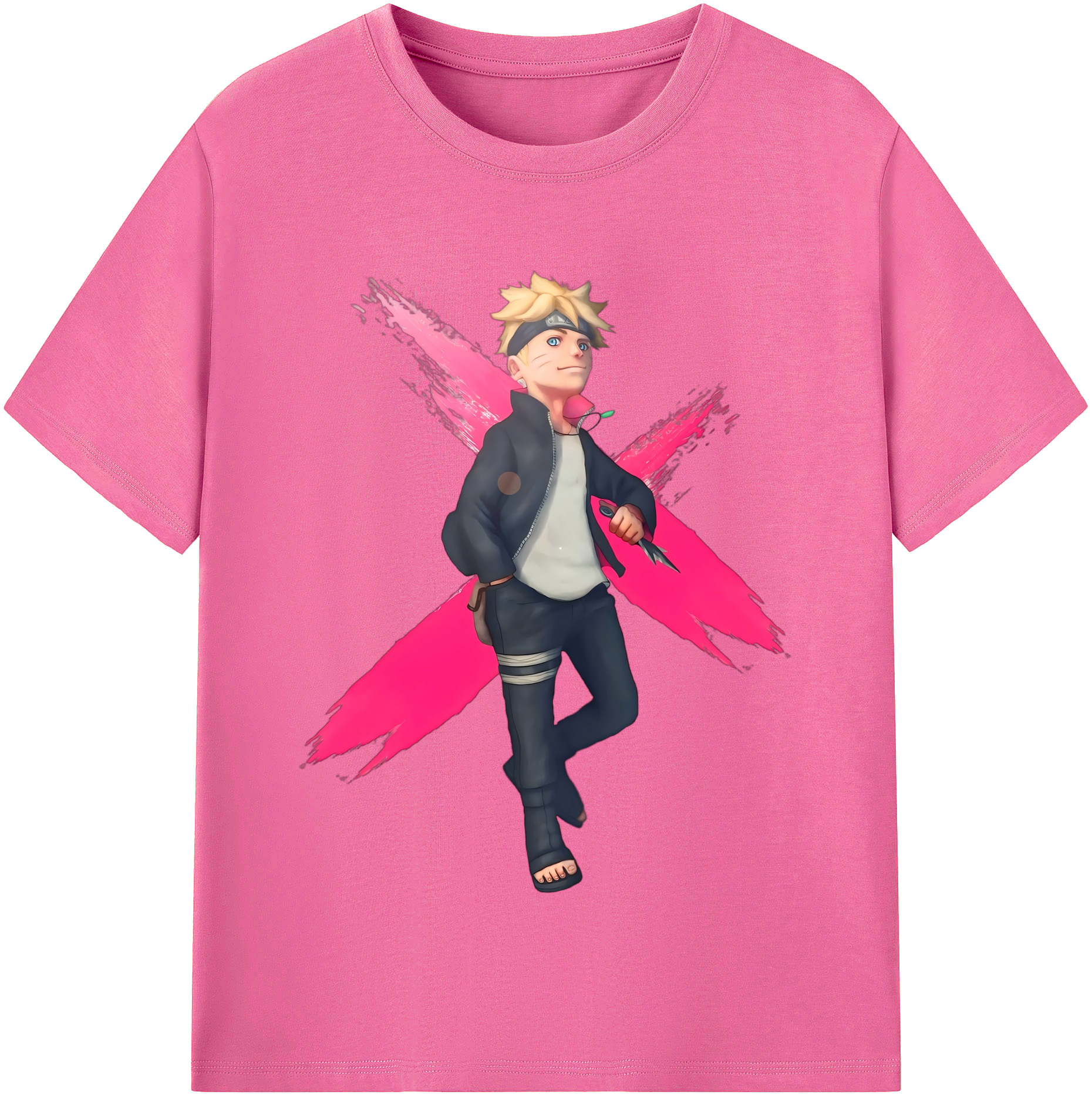 （画像用） NARUTO -ナルト- うずまき ボルト Uzumaki Boruto レディースカジュアルプリントTシャツ（綿100％）